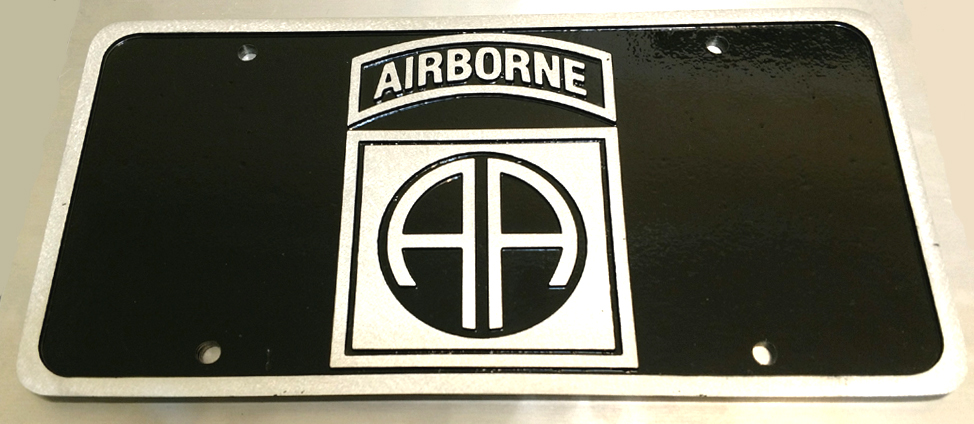 82nd Airborne Plaque Cast Aluminum License Plate