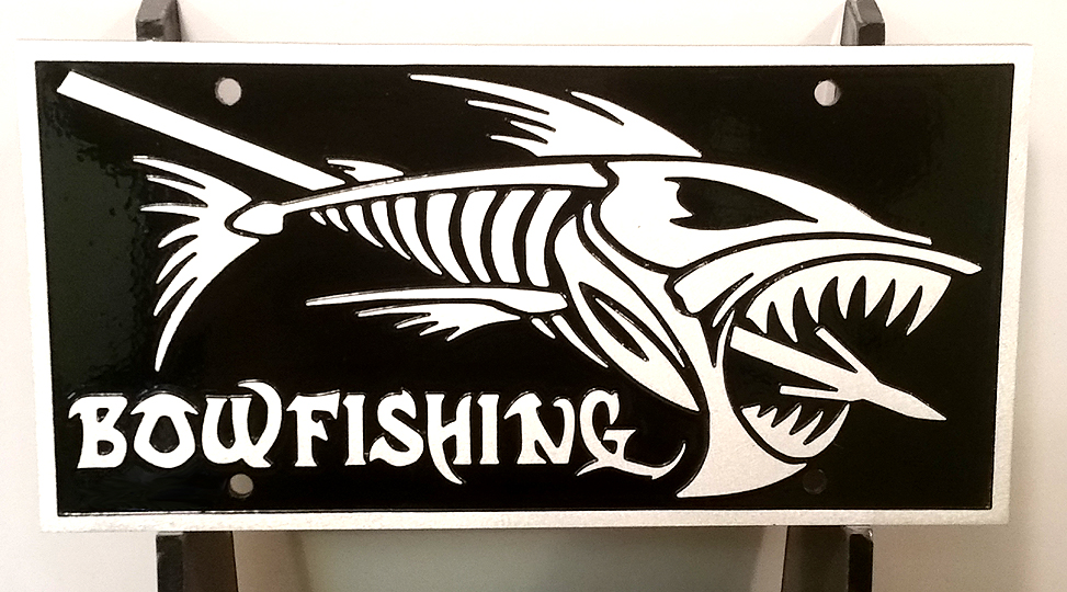 Bowfishing license plate