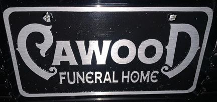 Funeral Home Cast Aluminum License Plate